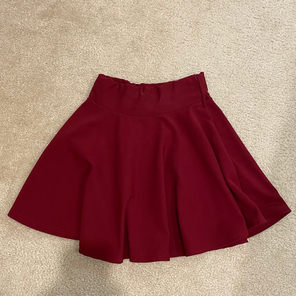 Burgundy Red Skirt